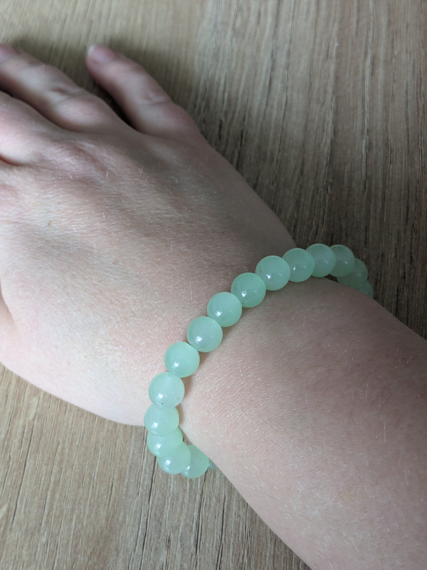 Bracelet perles verre vert clair