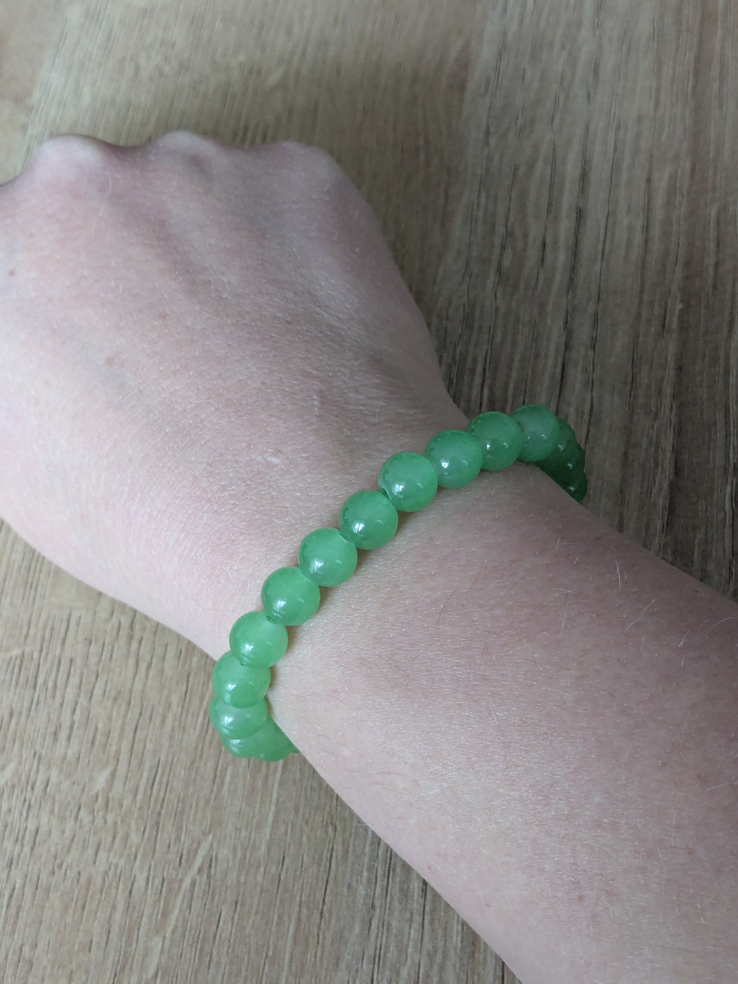 Bracelet perles verre vert