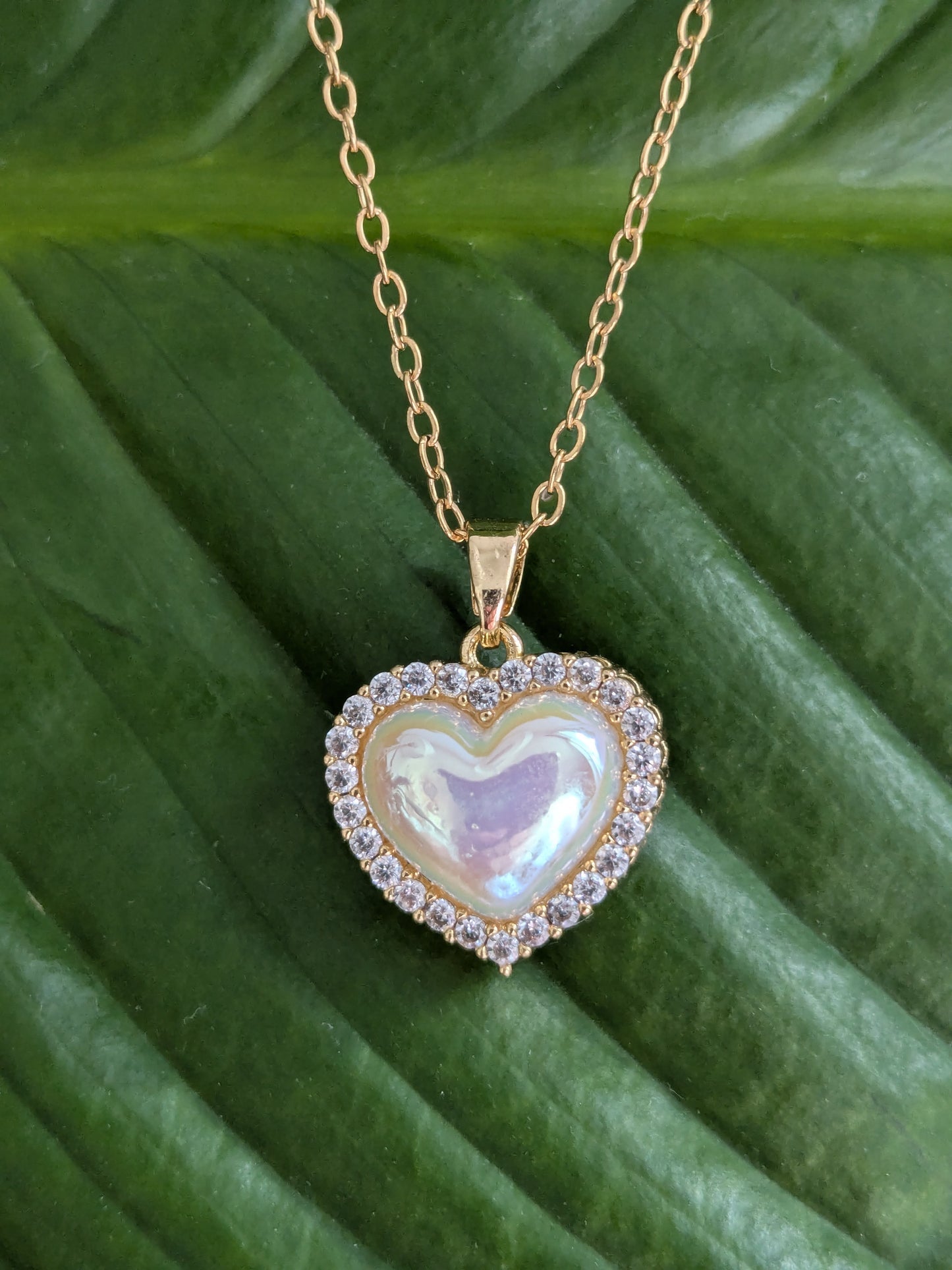 Collier Coeur nacre