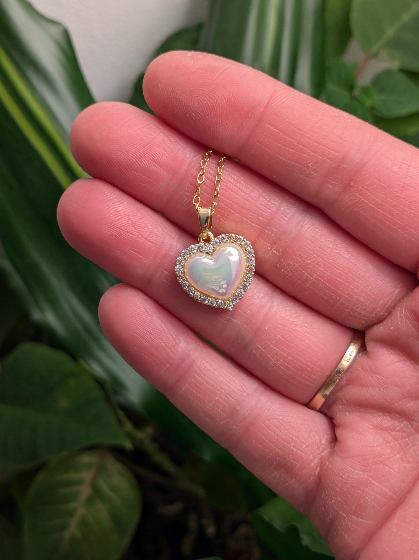 Collier Coeur nacre