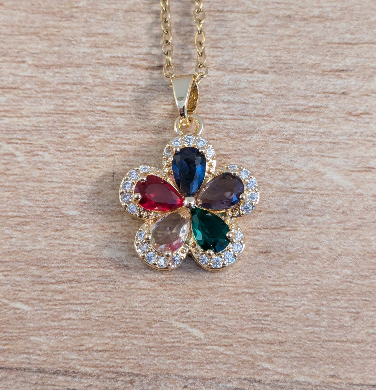 Collier Fleur multicouleur
