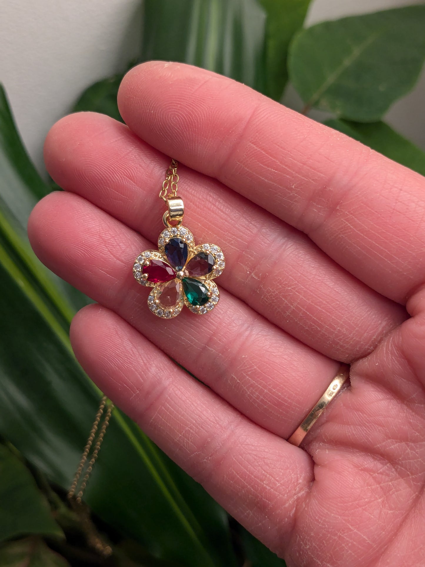 Collier Fleur multicouleur