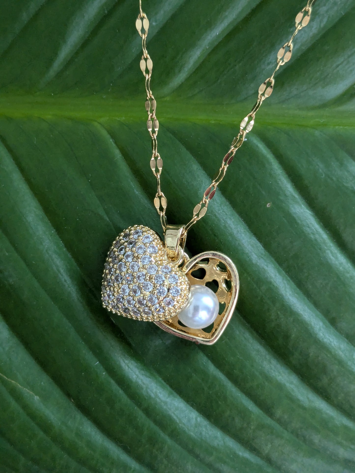 Collier coeur Perle