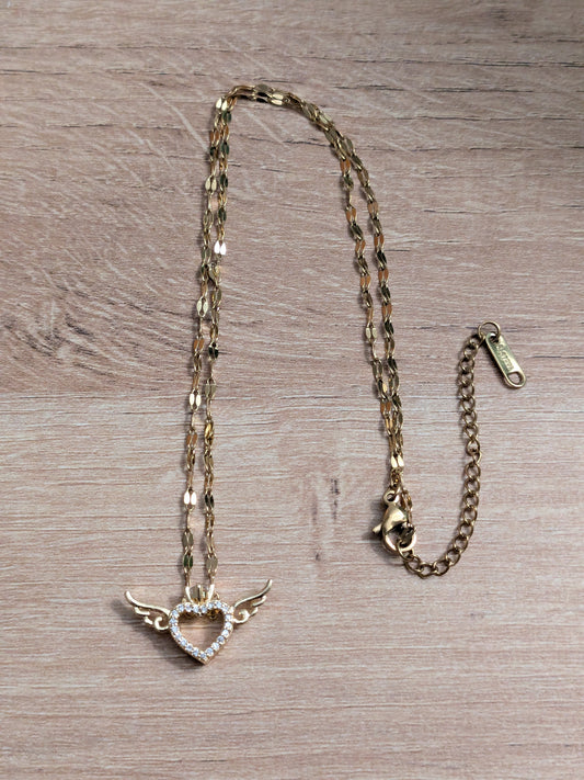 Collier Coeur Ailé