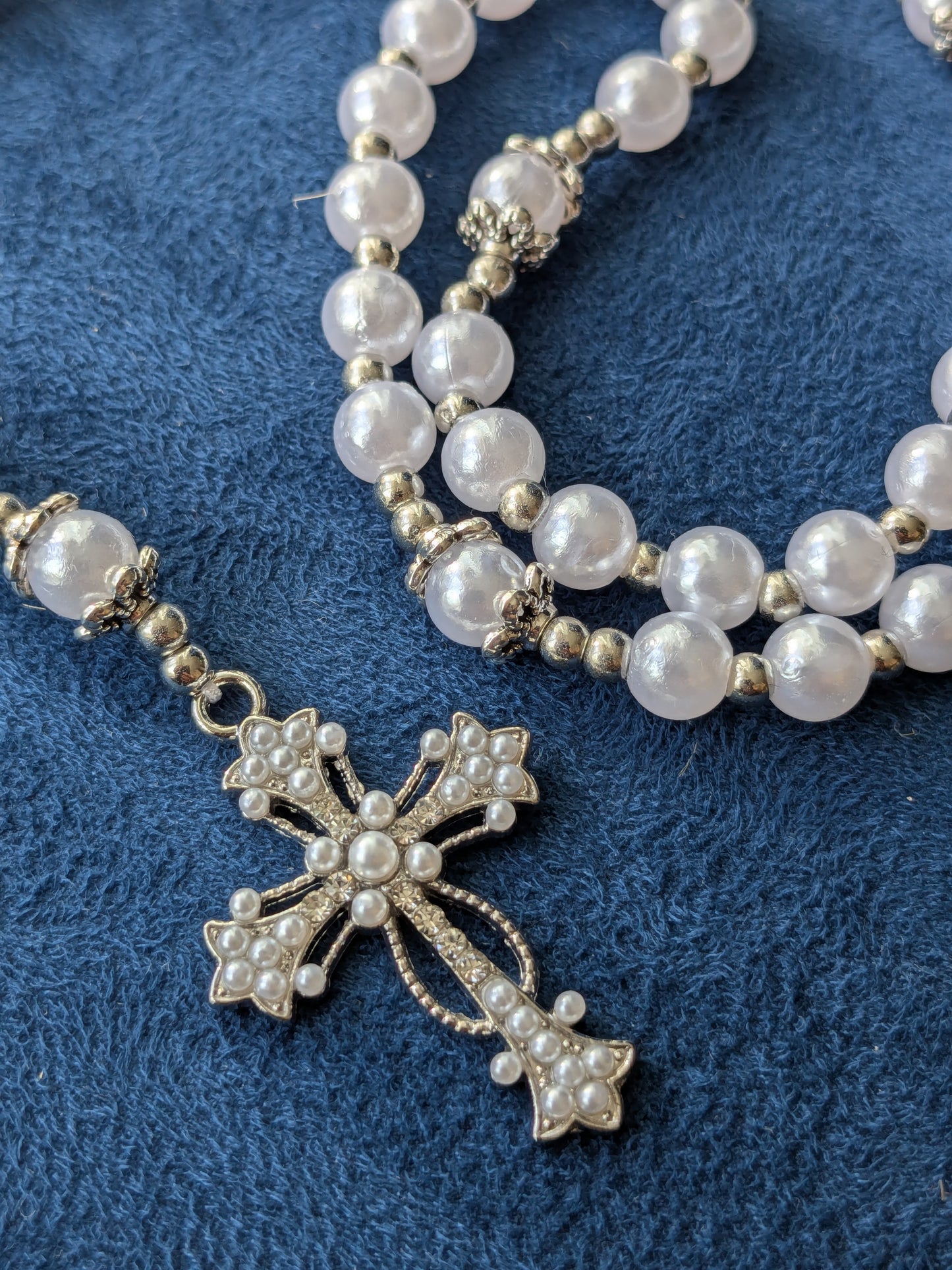 Chapelet perles imitation petit Argent