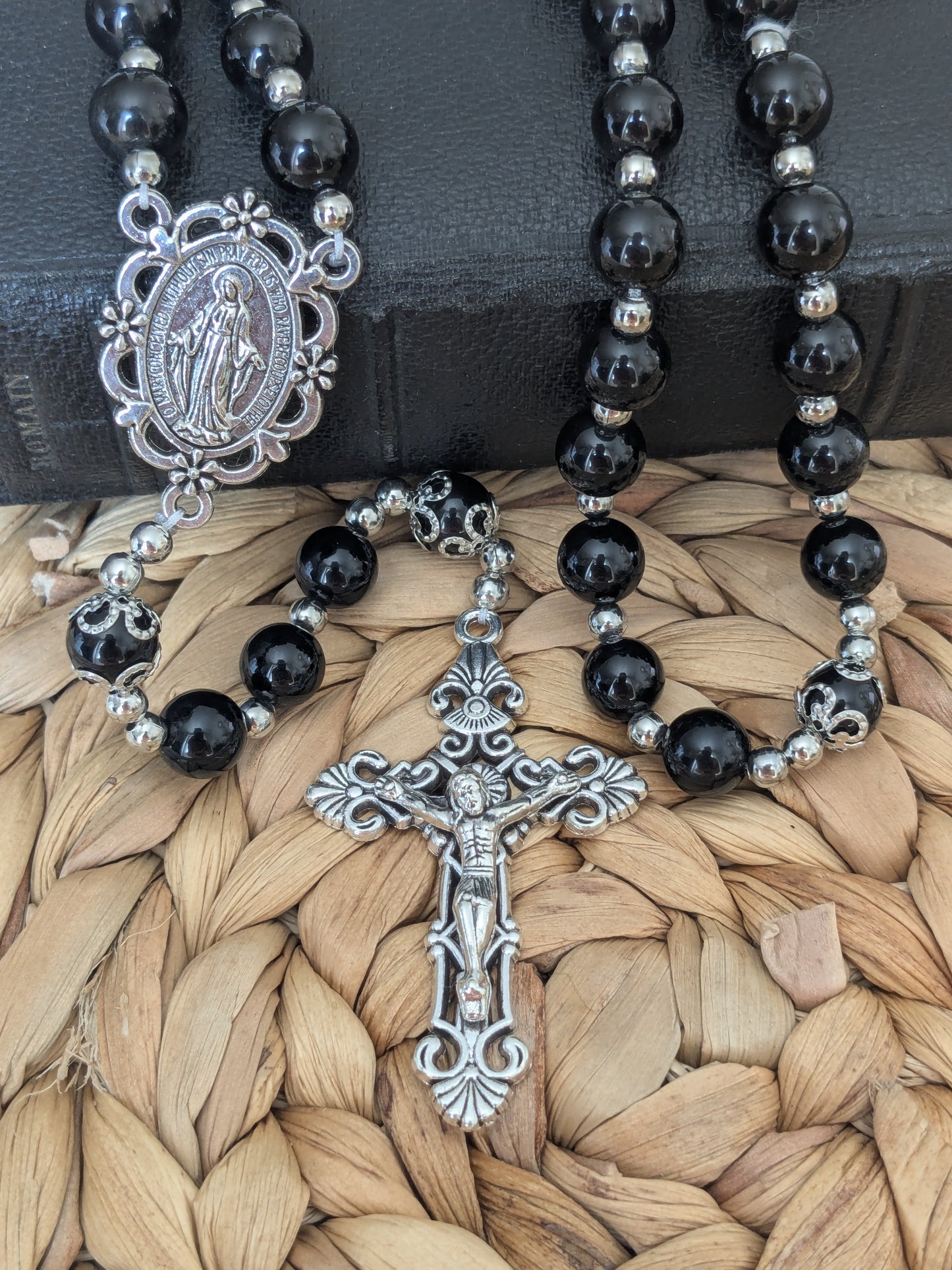 Grand Chapelet en Obsidienne noire