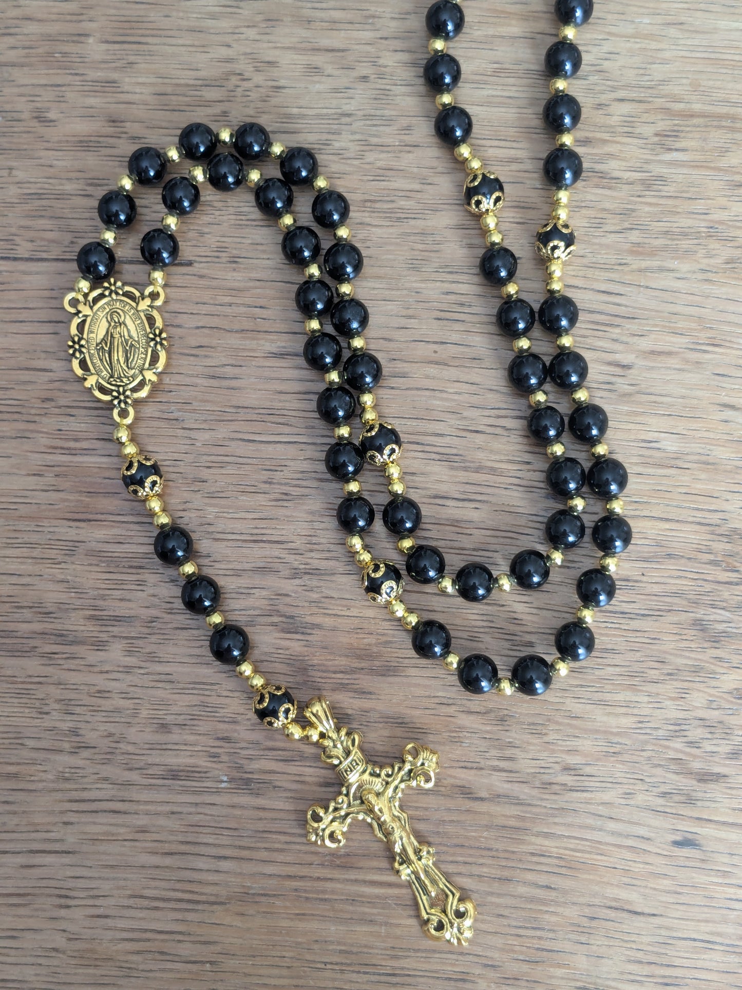 Grand Chapelet en Obsidienne noire