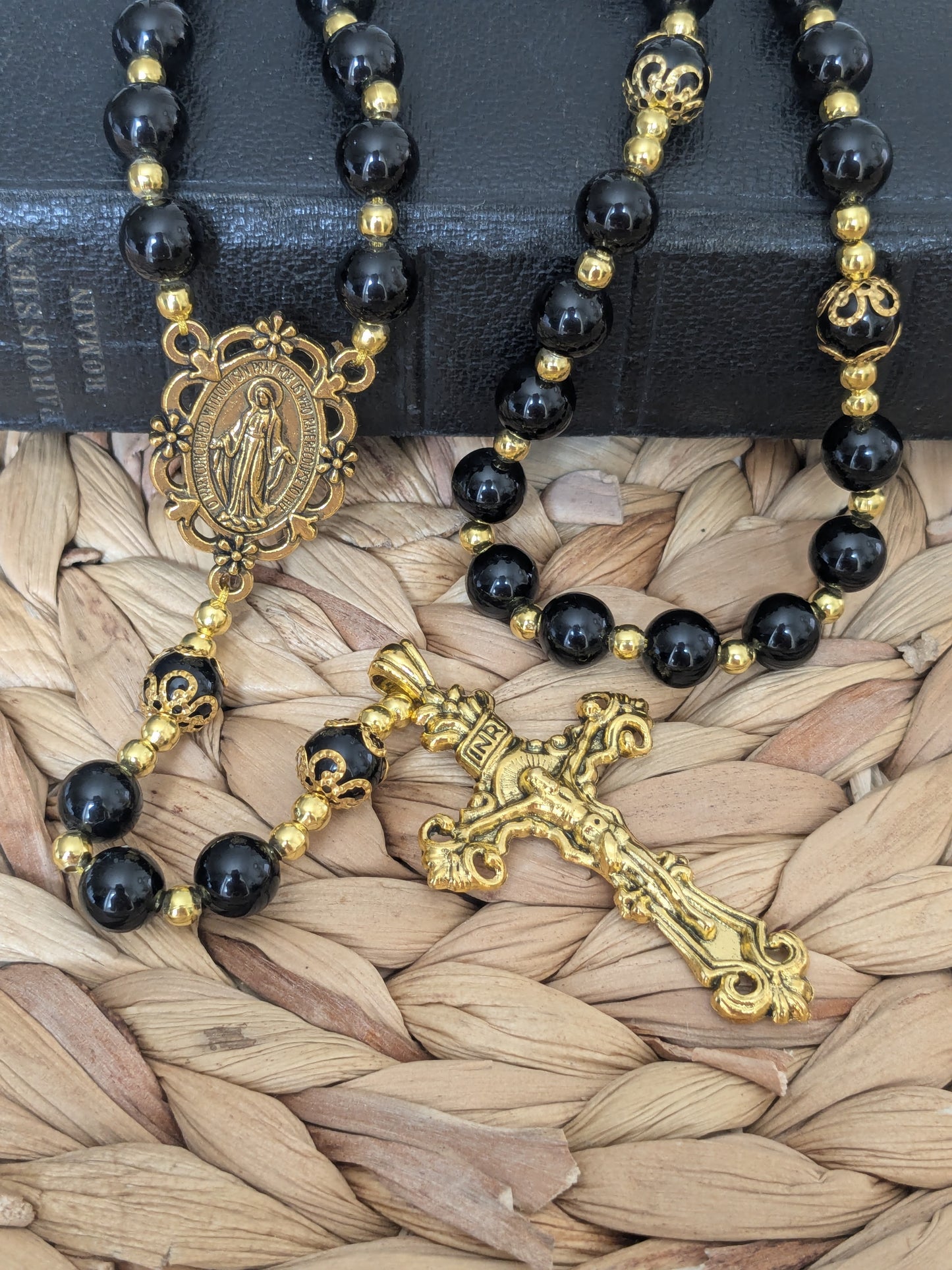 Grand Chapelet en Obsidienne noire