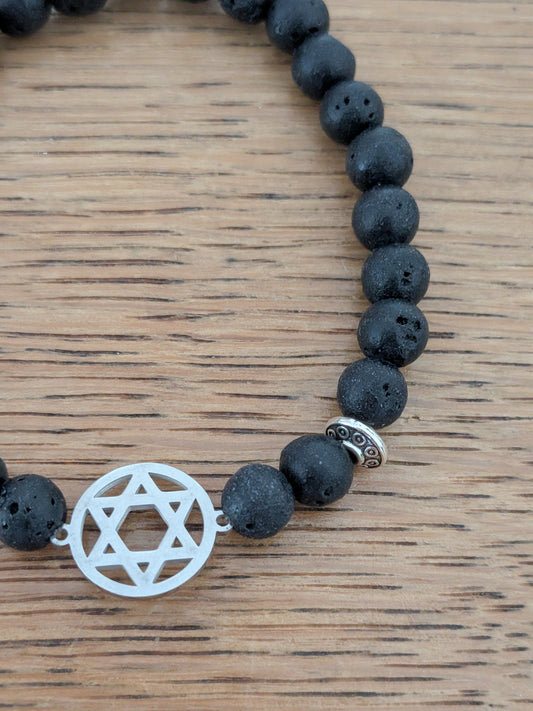 Bracelet Juif en Pierre de Lave