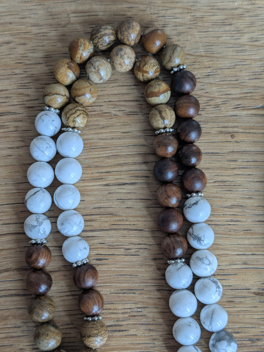 Grand Mala en Howlite Blanche