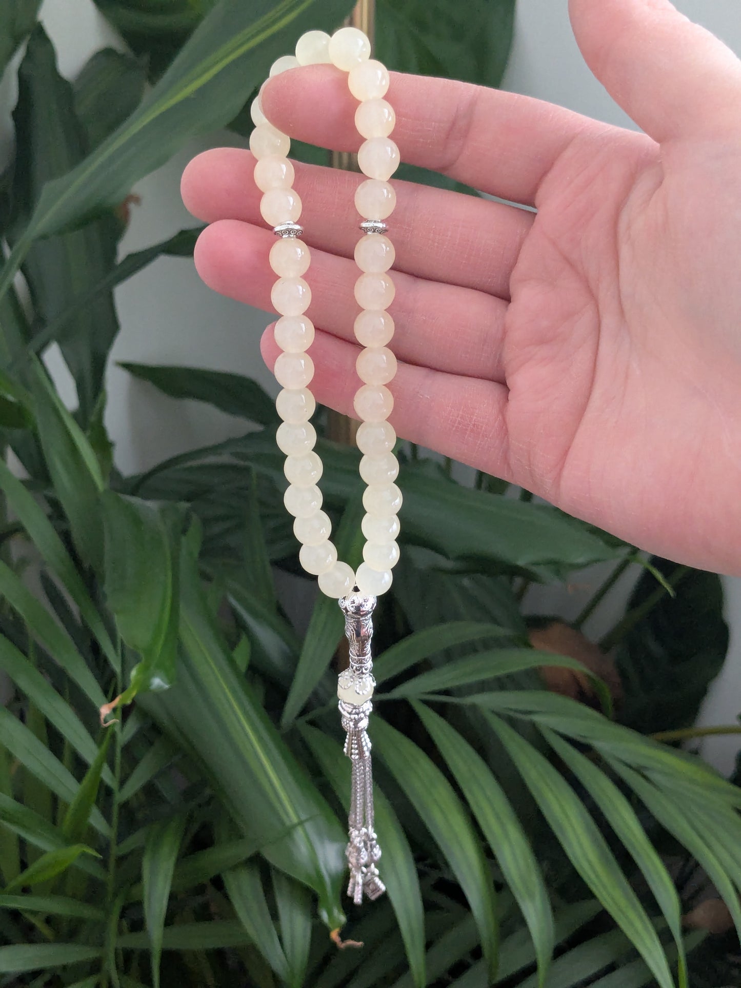 Petit misbaha en verre jaune