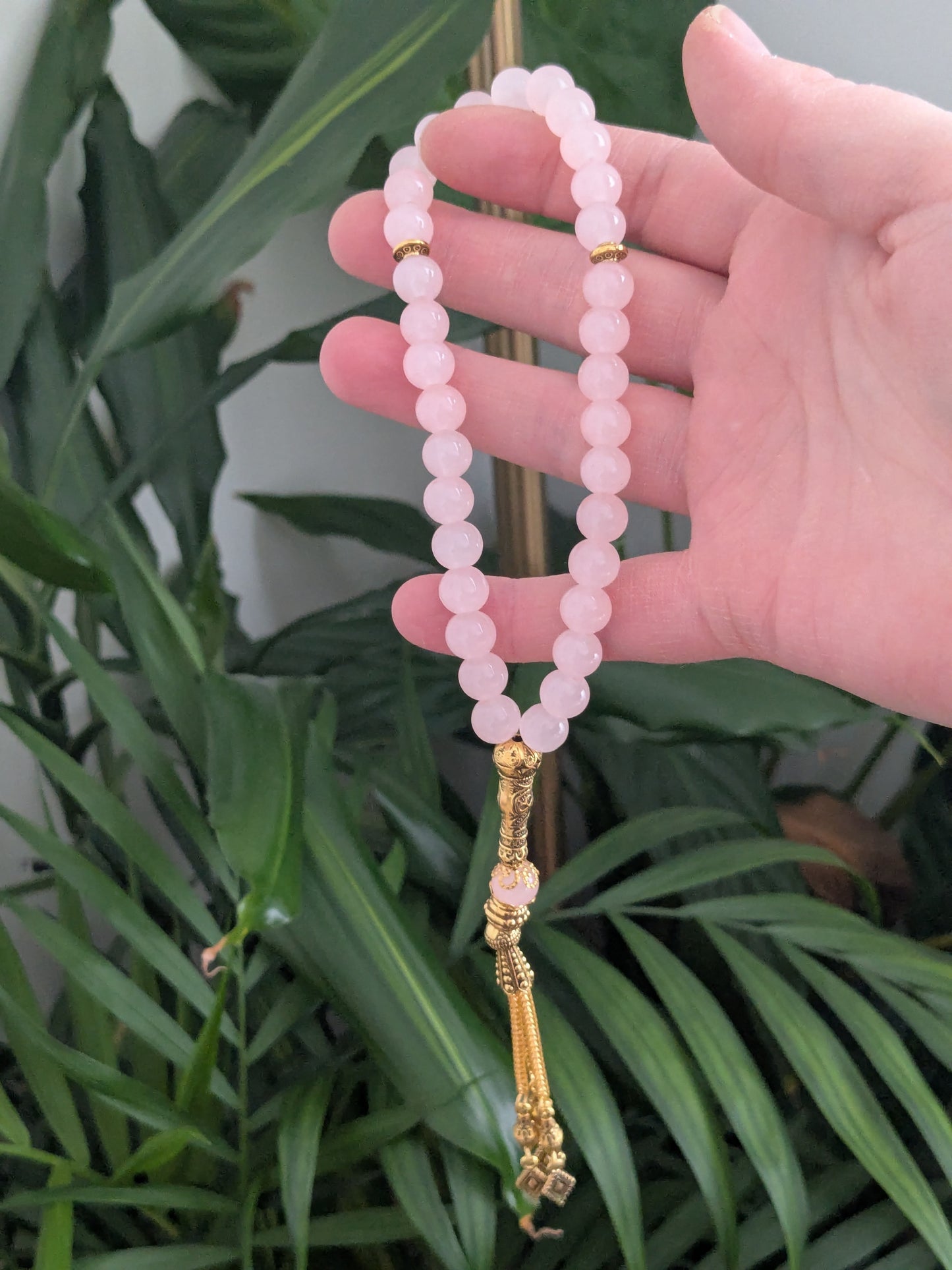 Petit misbaha en verre rose