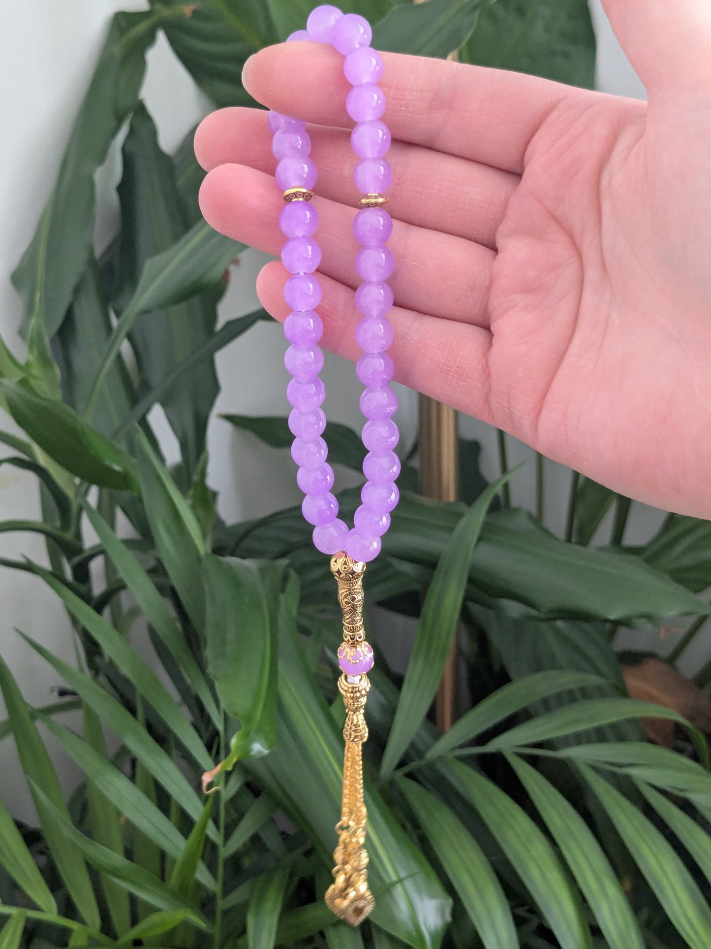 Petit misbaha en verre violet