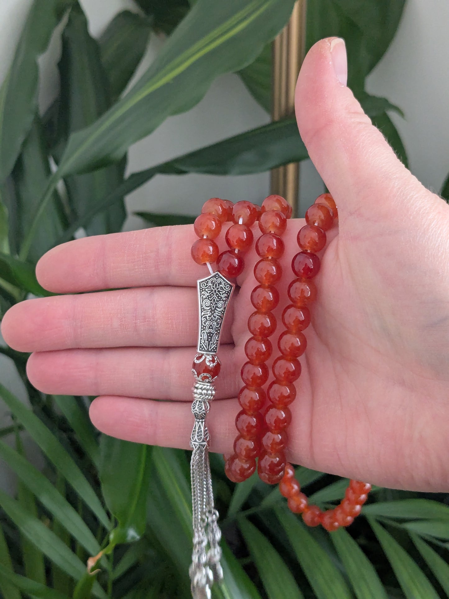 Grand misbaha en verre rouge