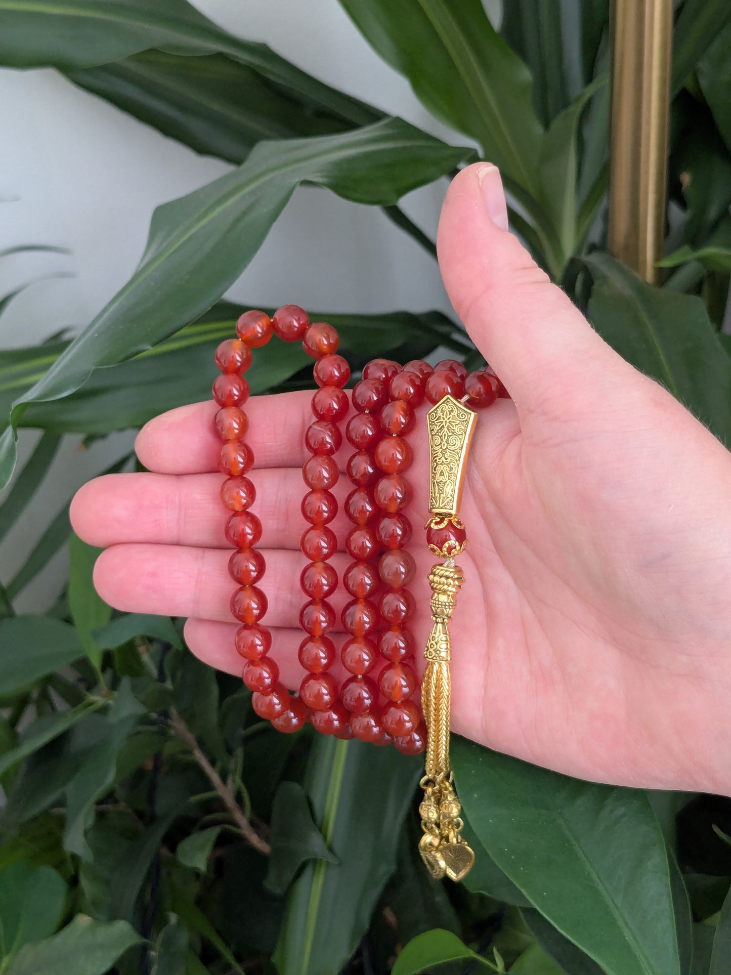Grand tasbih en Cornaline rouge