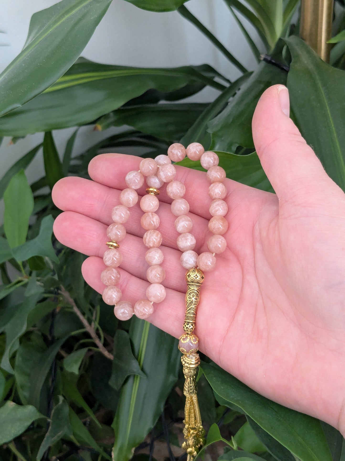 Petit tasbih en Pierre de lune orange