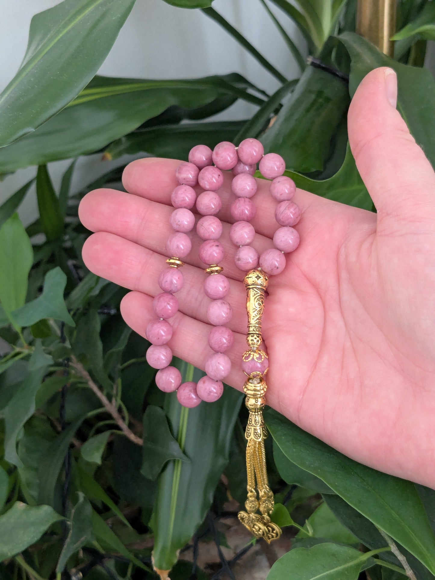Petit tasbih en Rhodonite