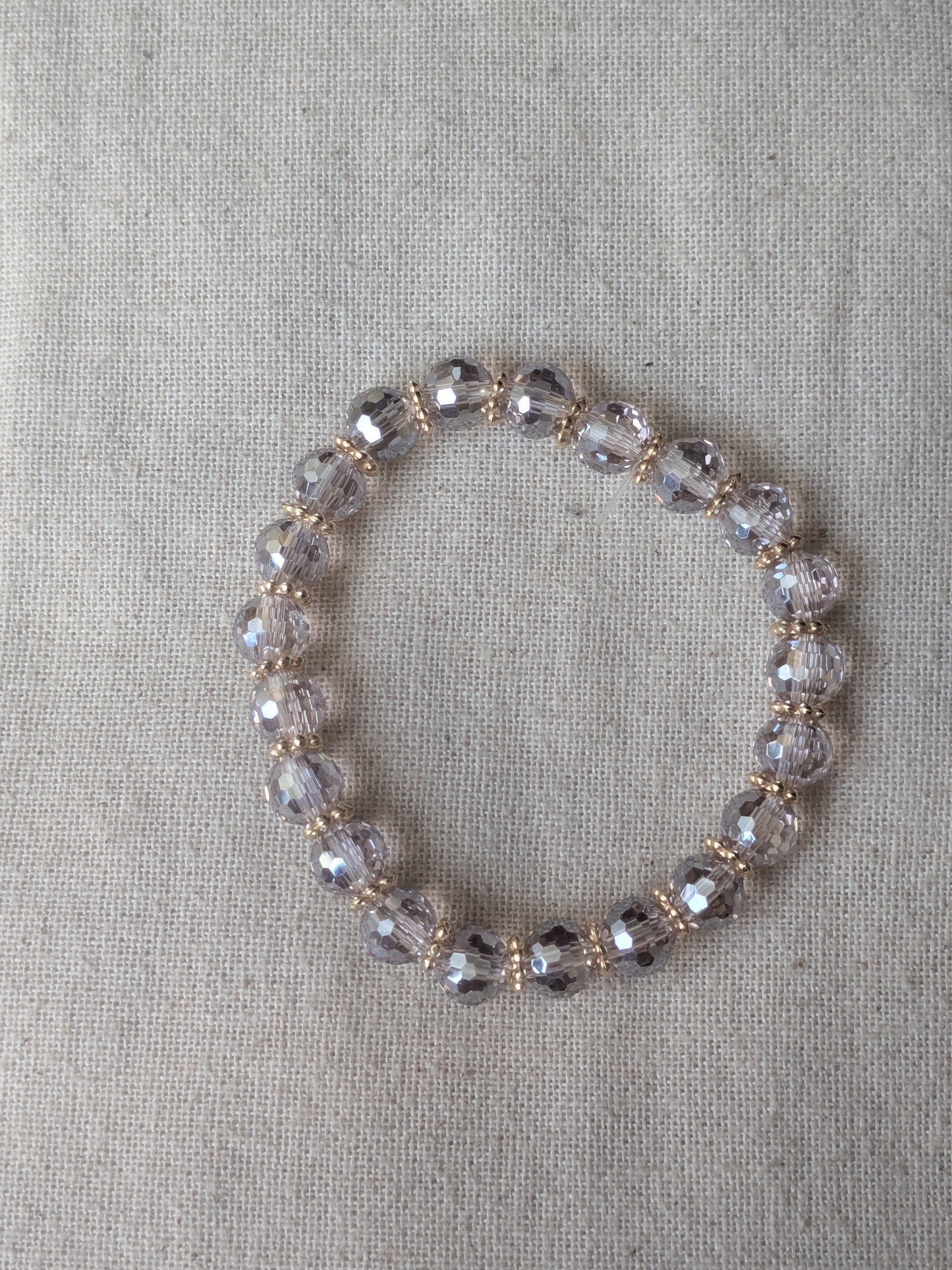 Bracelet perles verre facetté violet