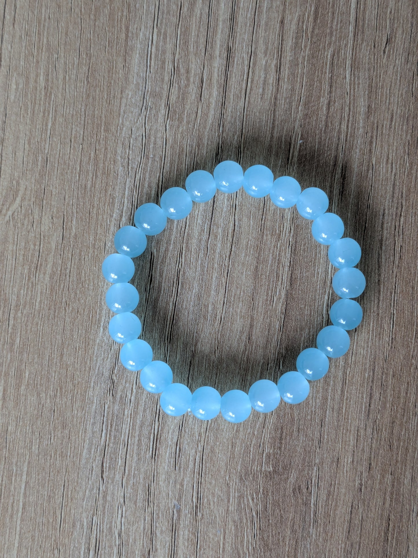 Bracelet perles verre bleu