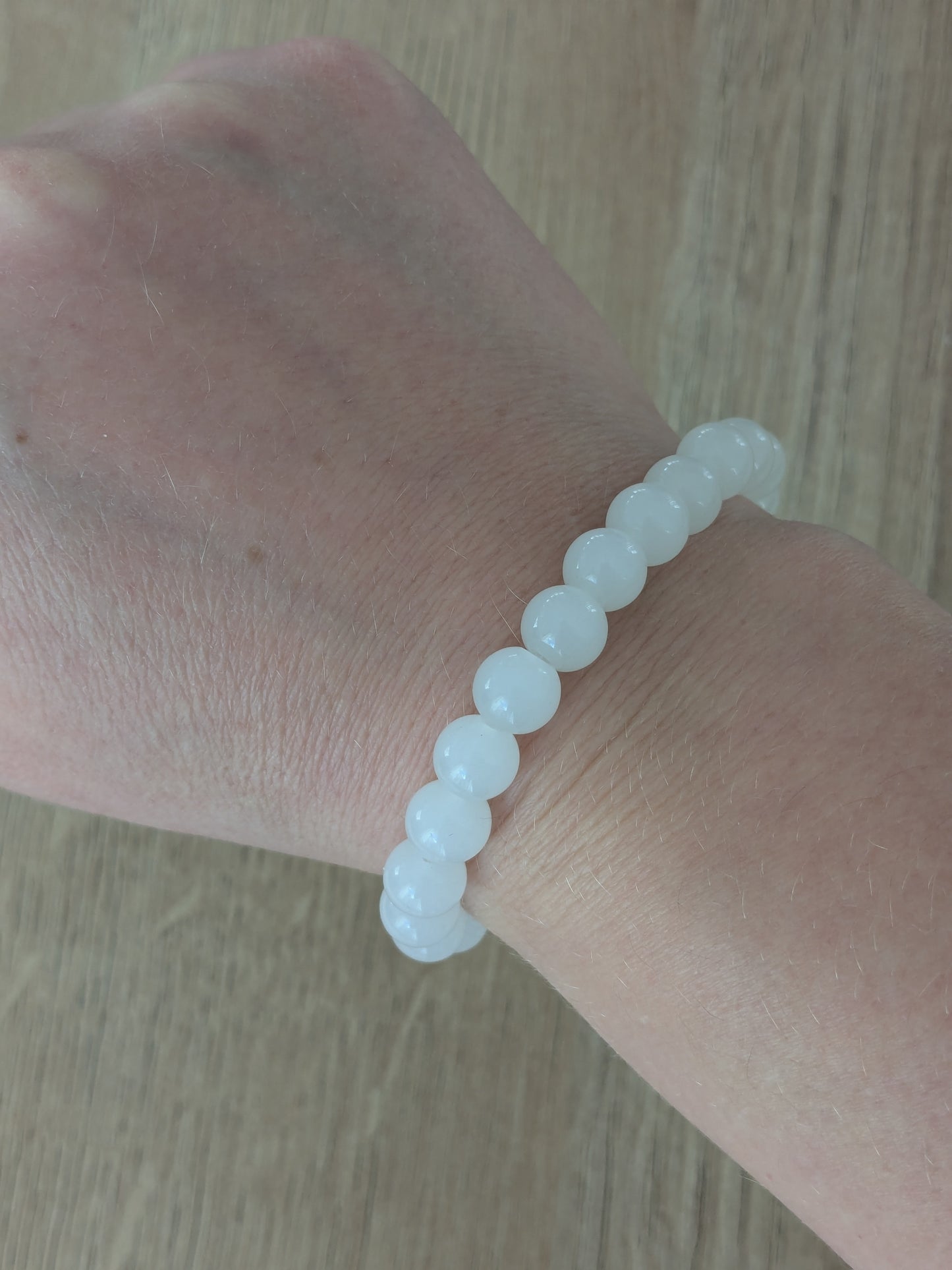 Bracelet perles verre blanc