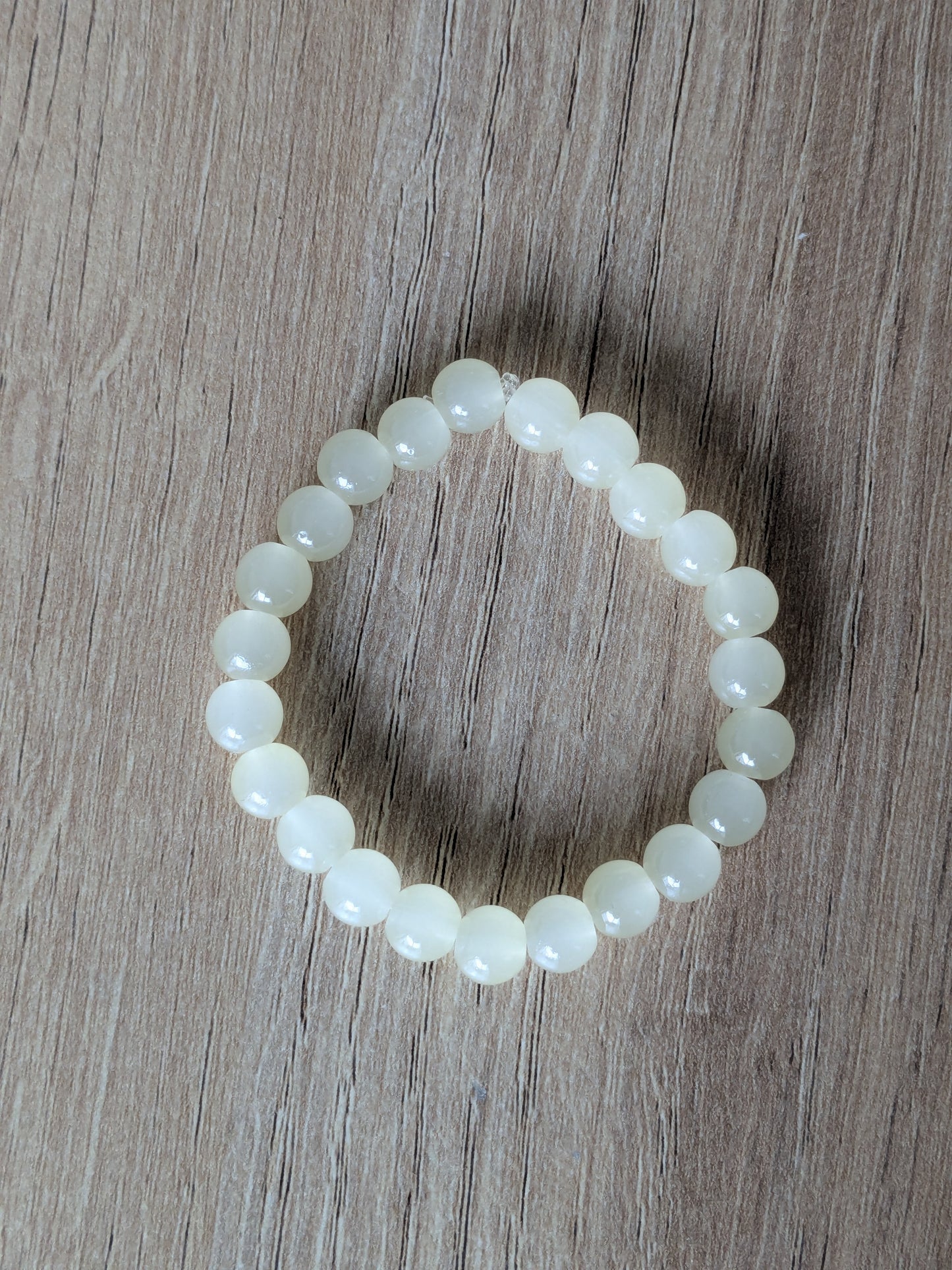 Bracelet perles verre jaune