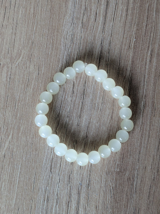 Bracelet perles verre jaune