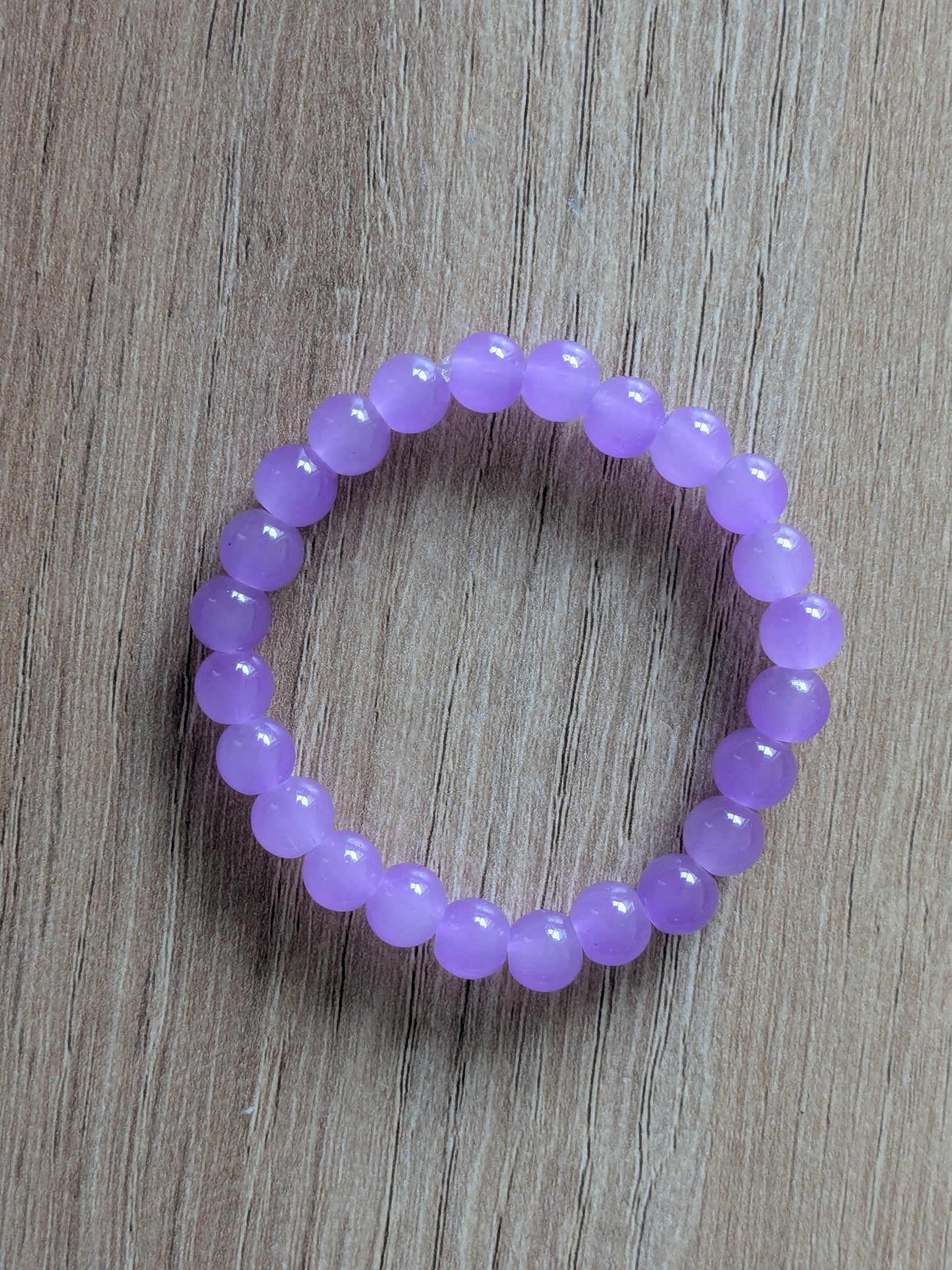 Bracelet perles verre violet