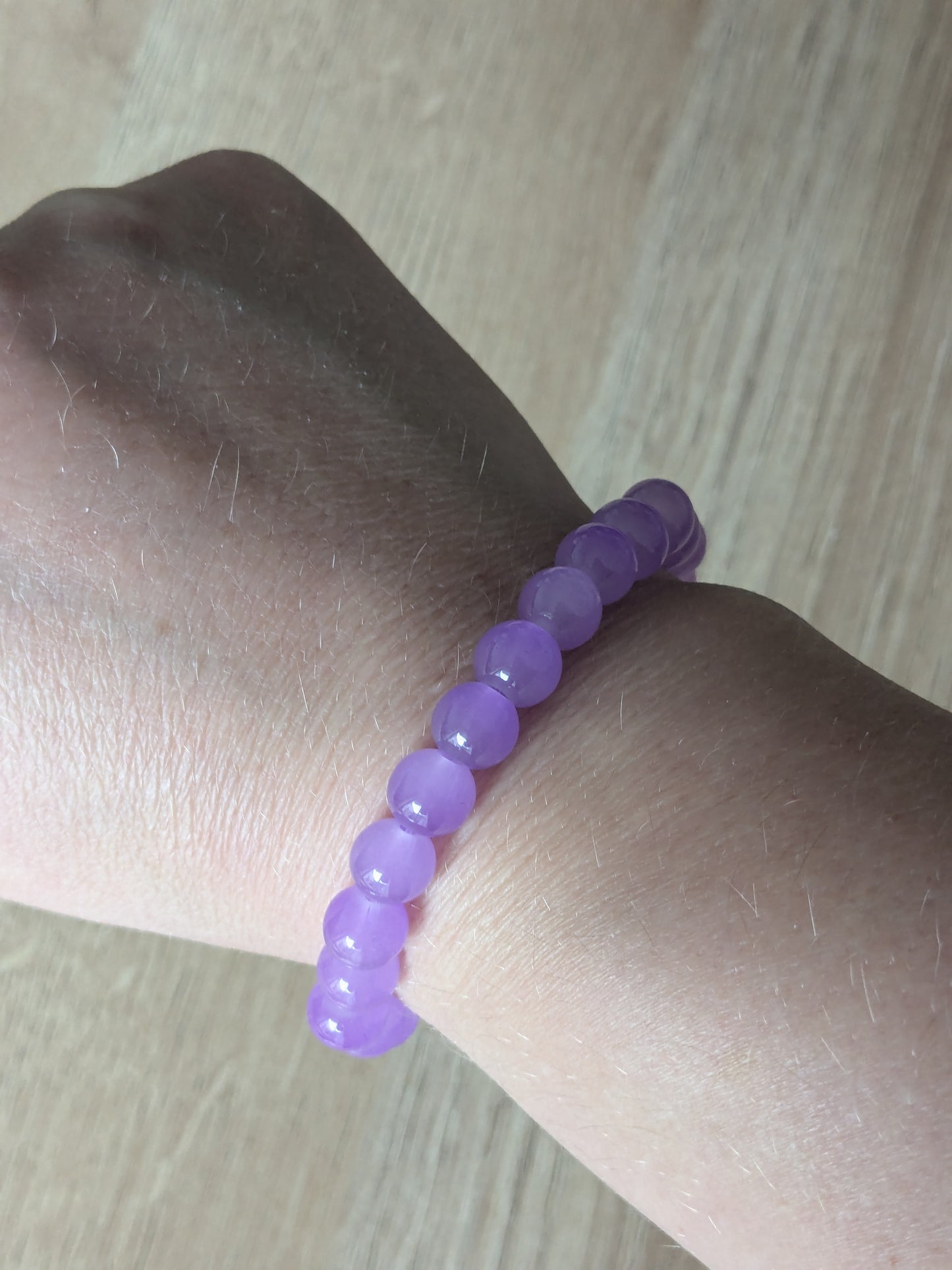 Bracelet perles verre violet