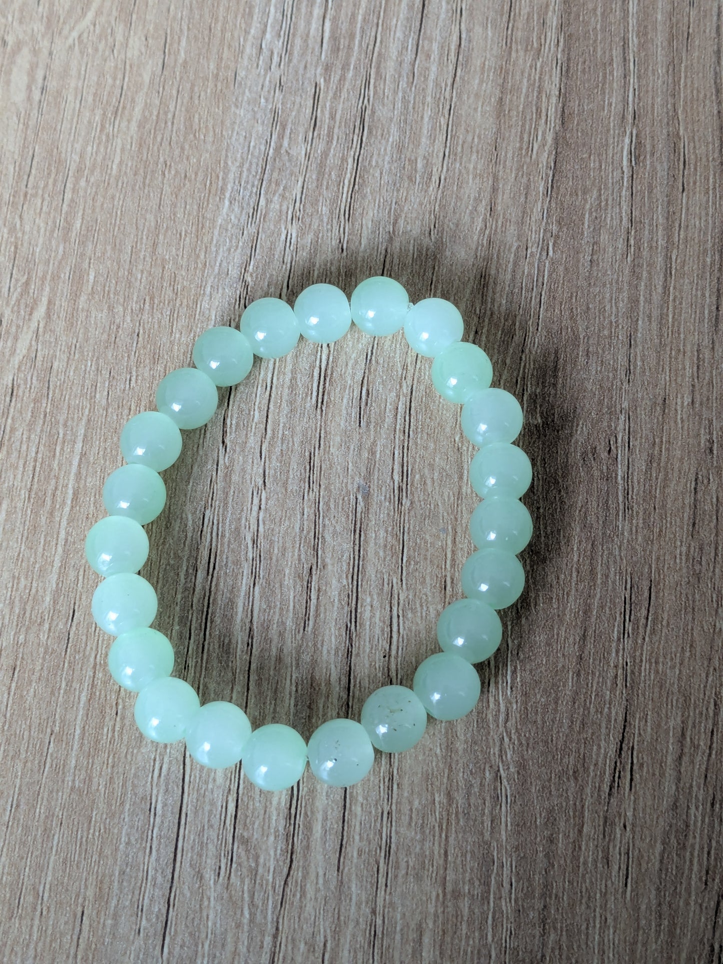 Bracelet perles verre vert clair