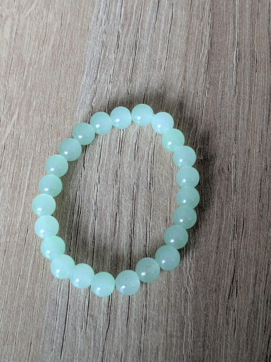 Bracelet perles verre vert clair