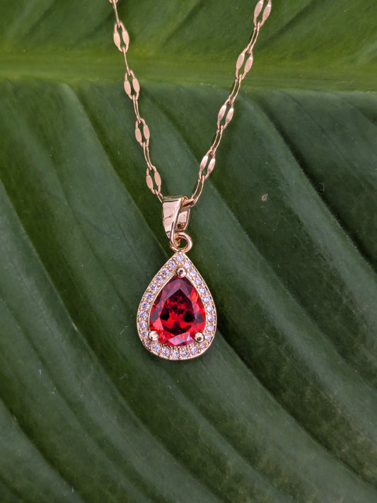 Collier Goutte rubis