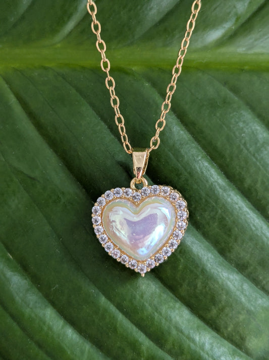 Collier Coeur nacre