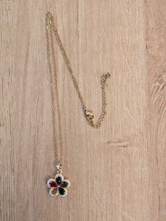 Collier Fleur multicouleur