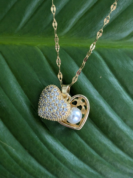 Collier coeur Perle