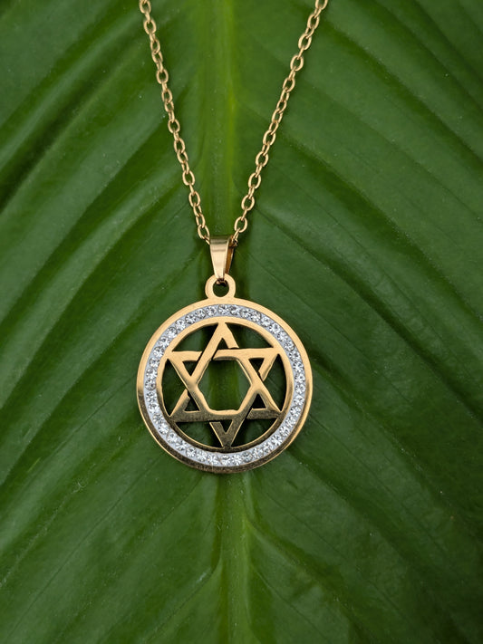 Collier Etoile de David doré