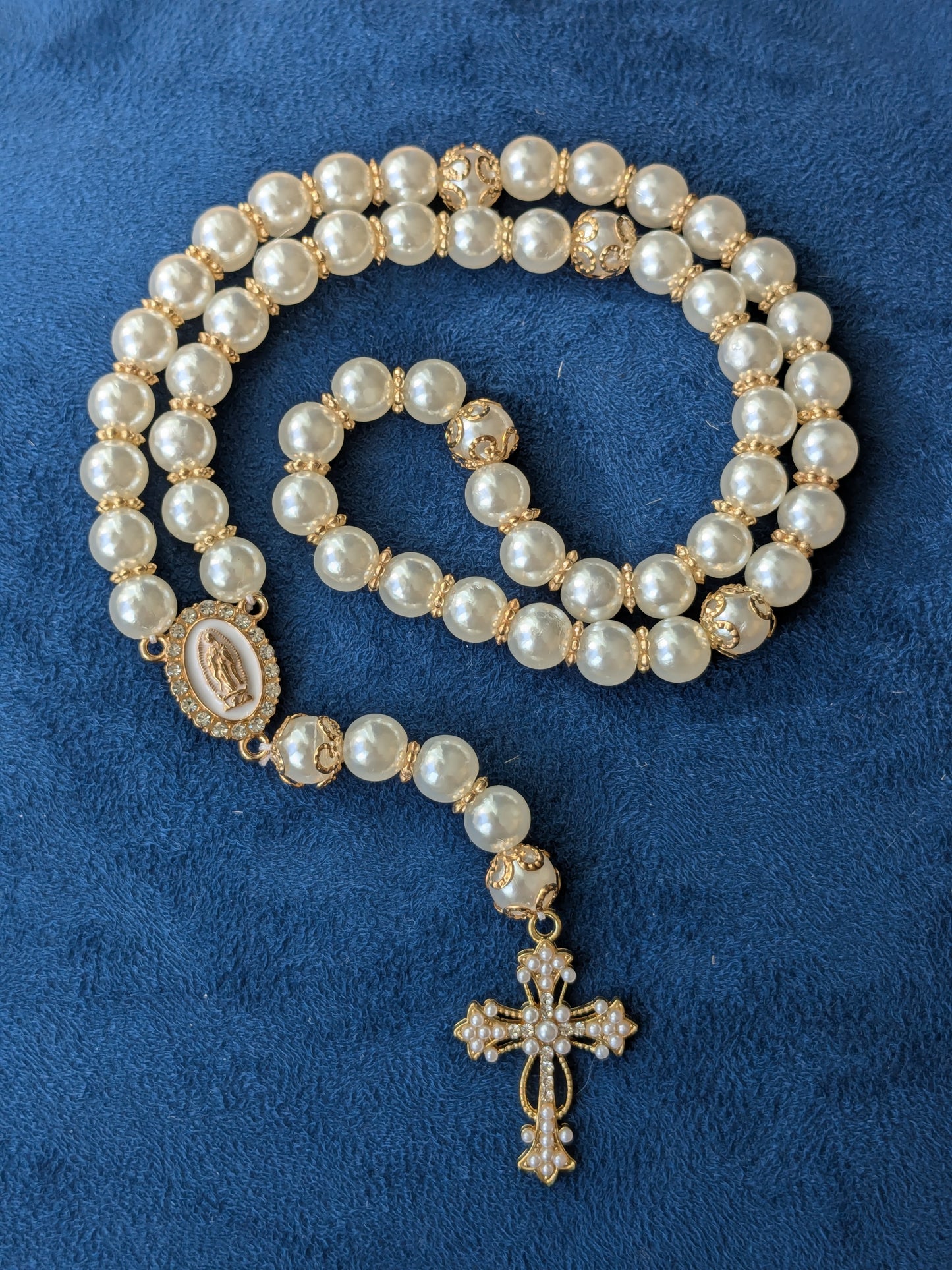 Chapelet perles imitation OR