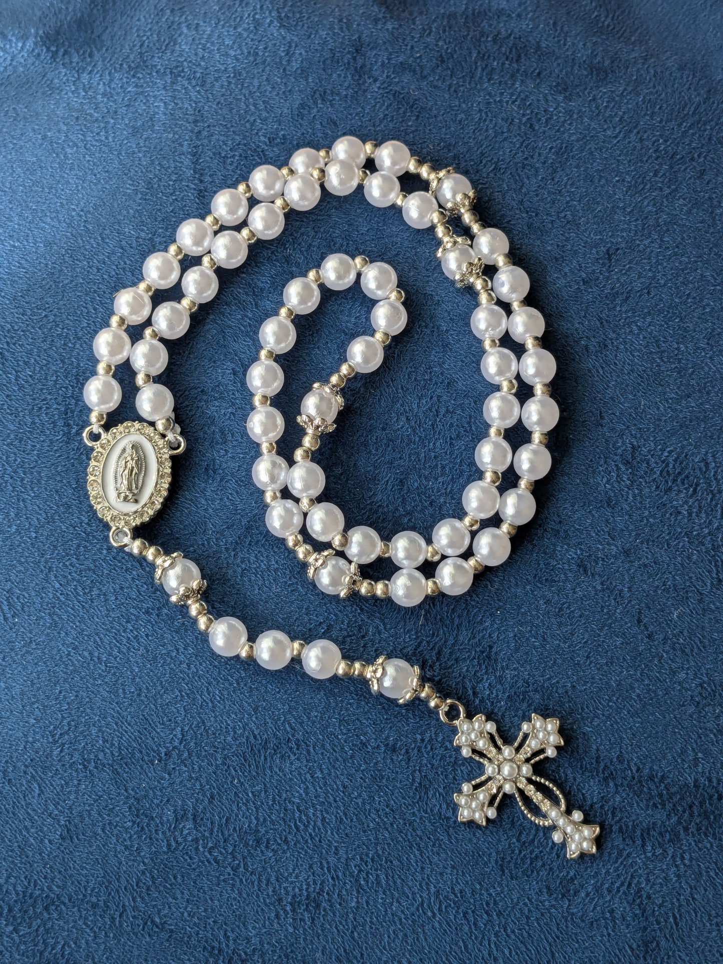 Chapelet perles imitation petit Argent