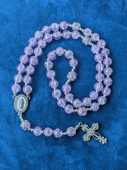 Chapelet en verre violet