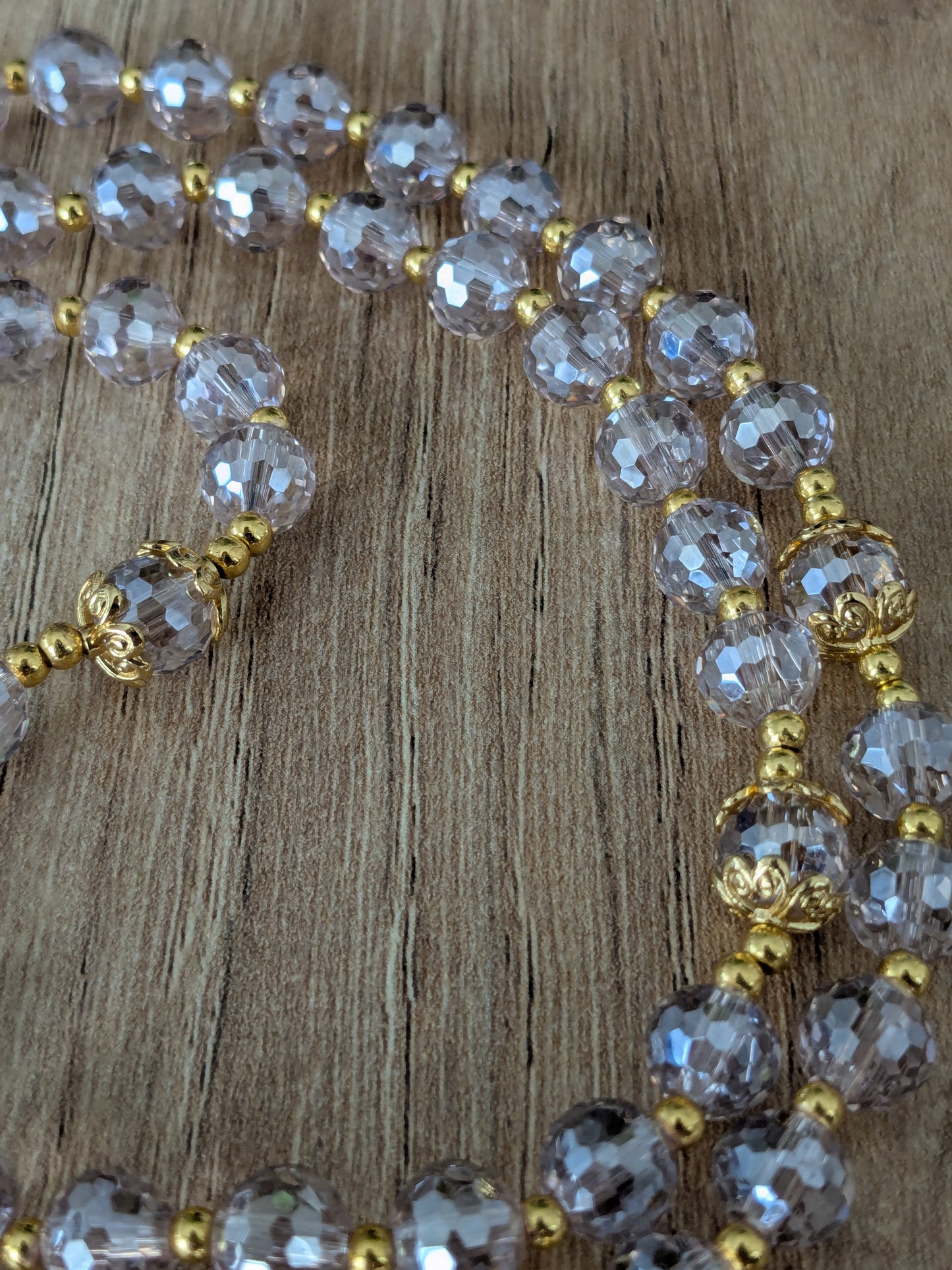 Chapelet facettées lila