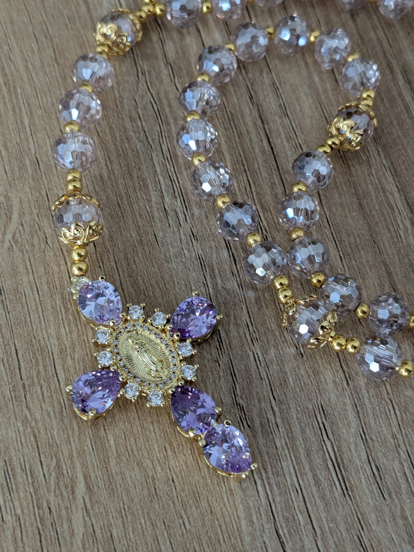 Chapelet facettées lila