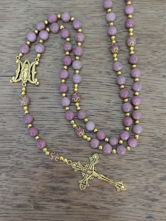 Grand Chapelet en Rhodonite