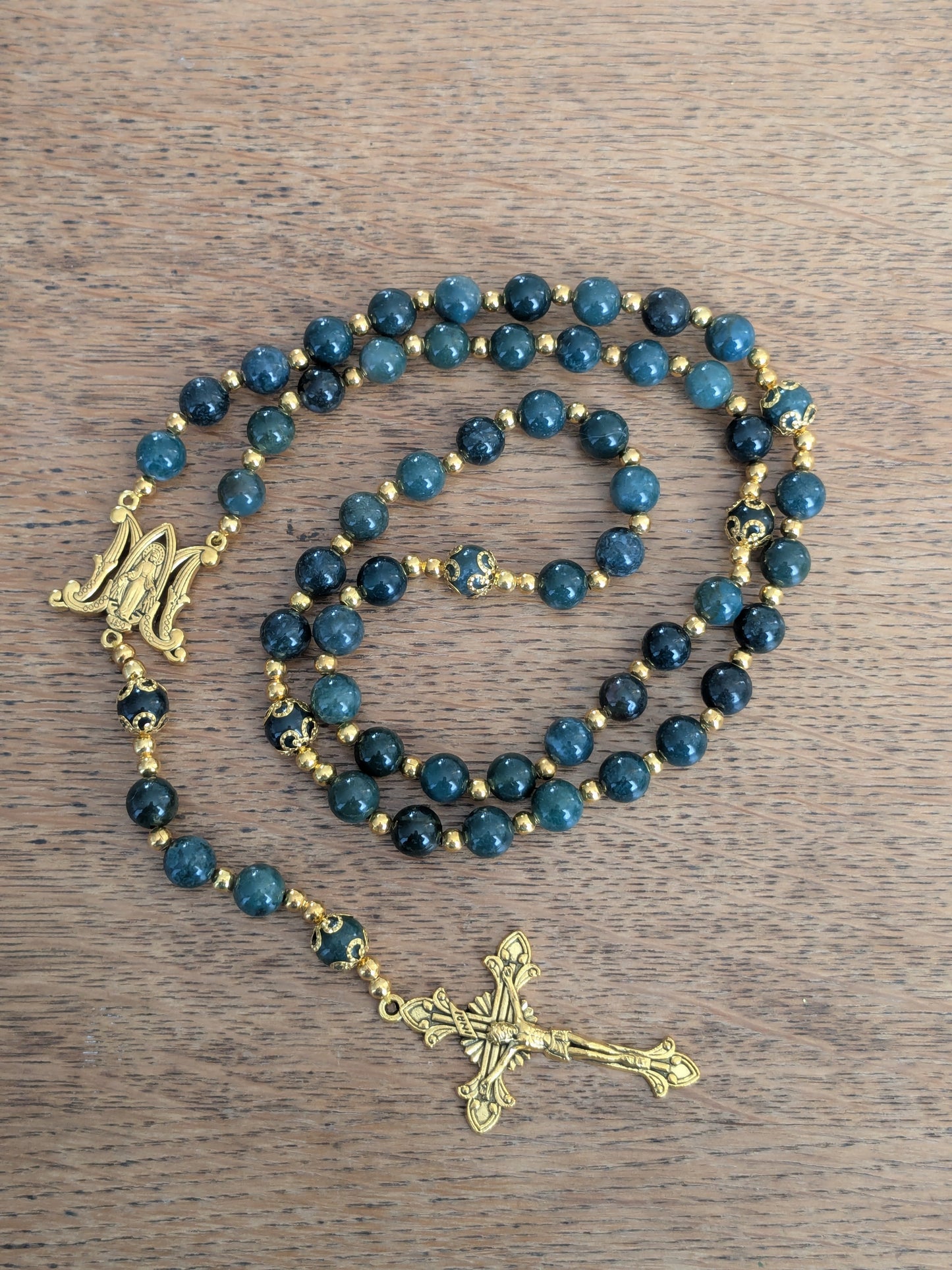 Grand chapelet en Agate Mousse