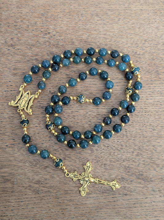Grand chapelet en Agate Mousse