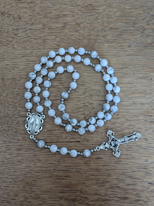 Large White Howlite Rosary 