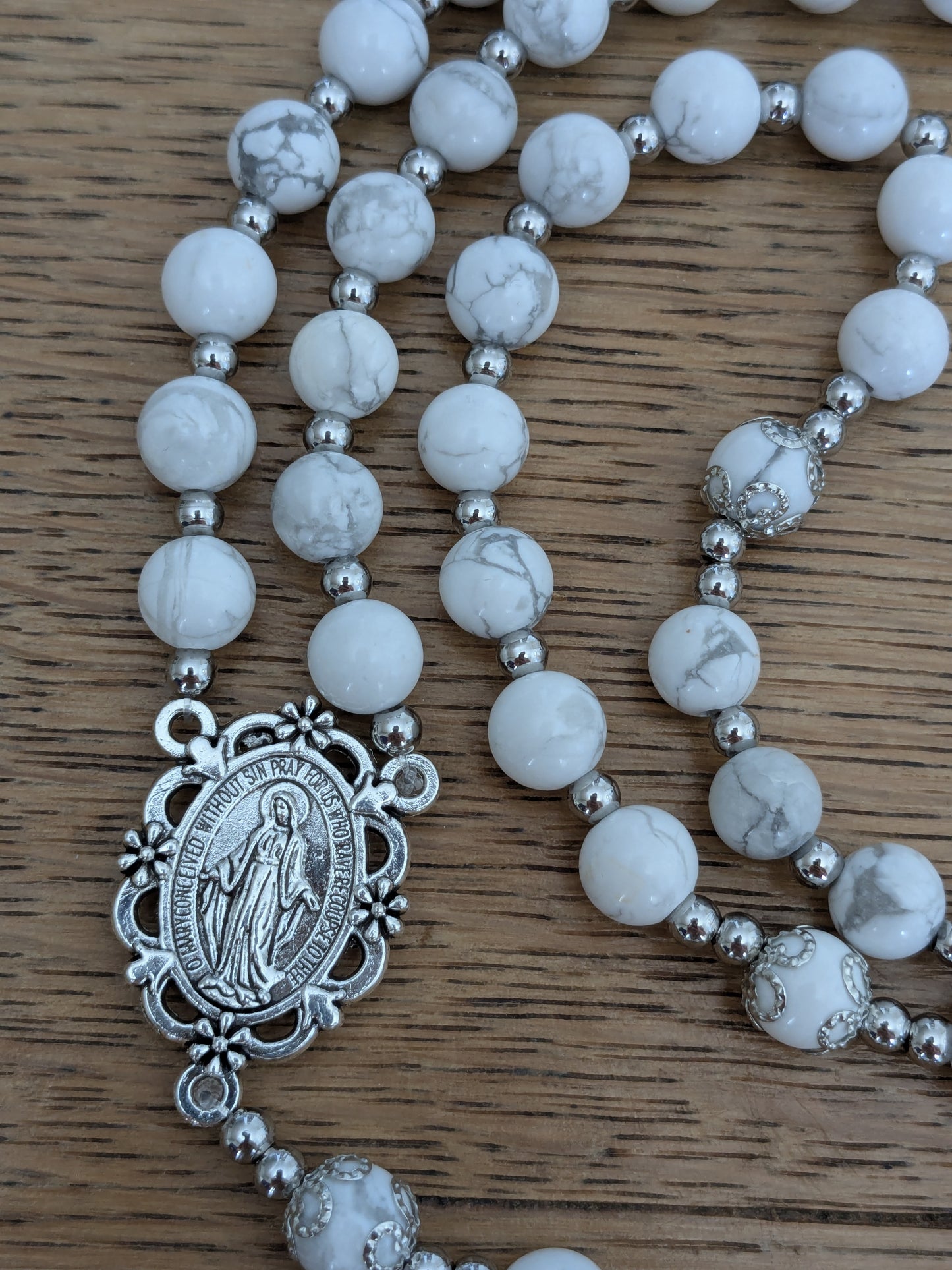 Large White Howlite Rosary 