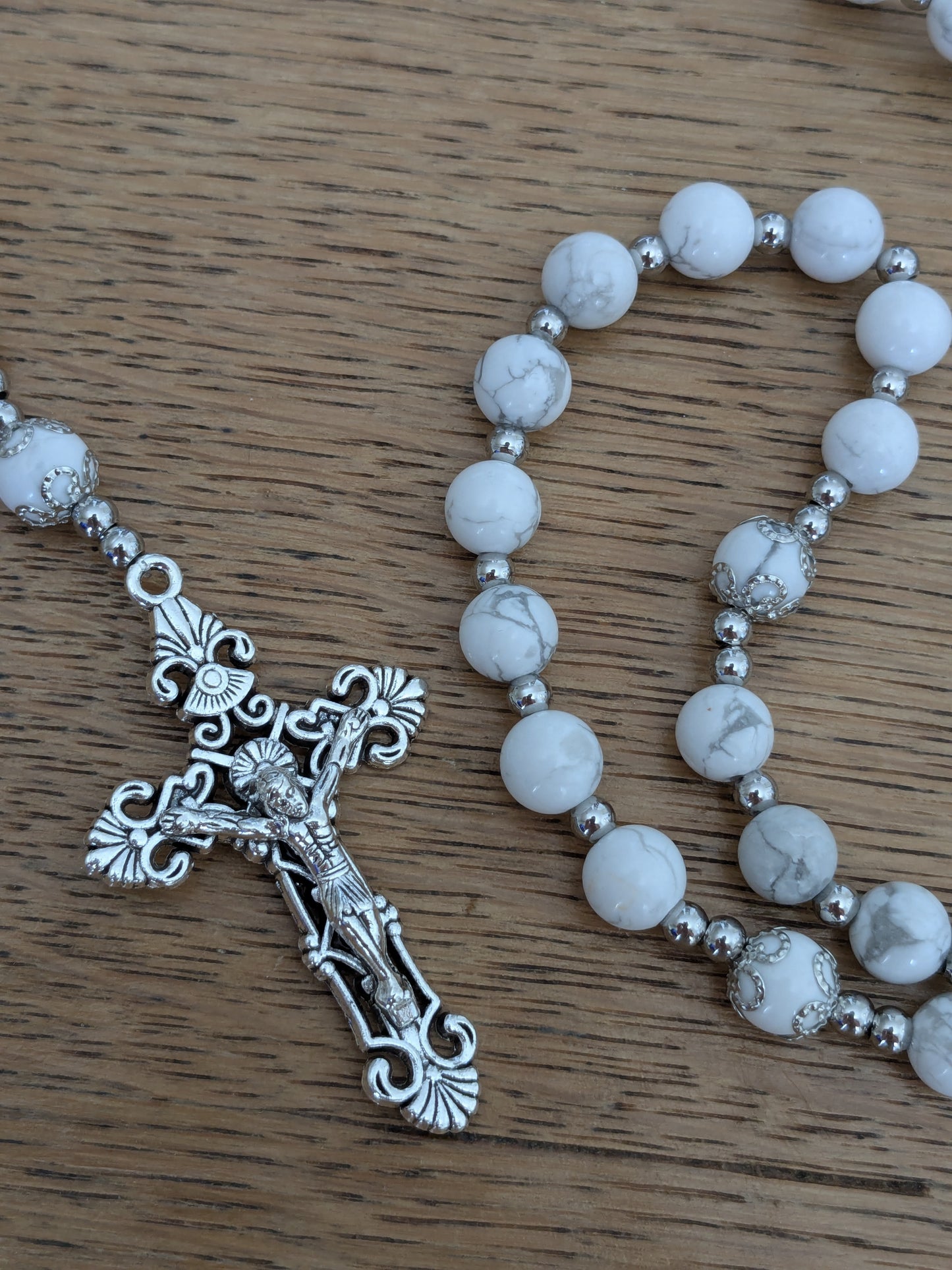 Large White Howlite Rosary 