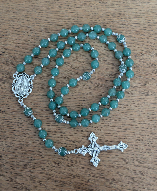 Grand chapelet en Aventurine verte