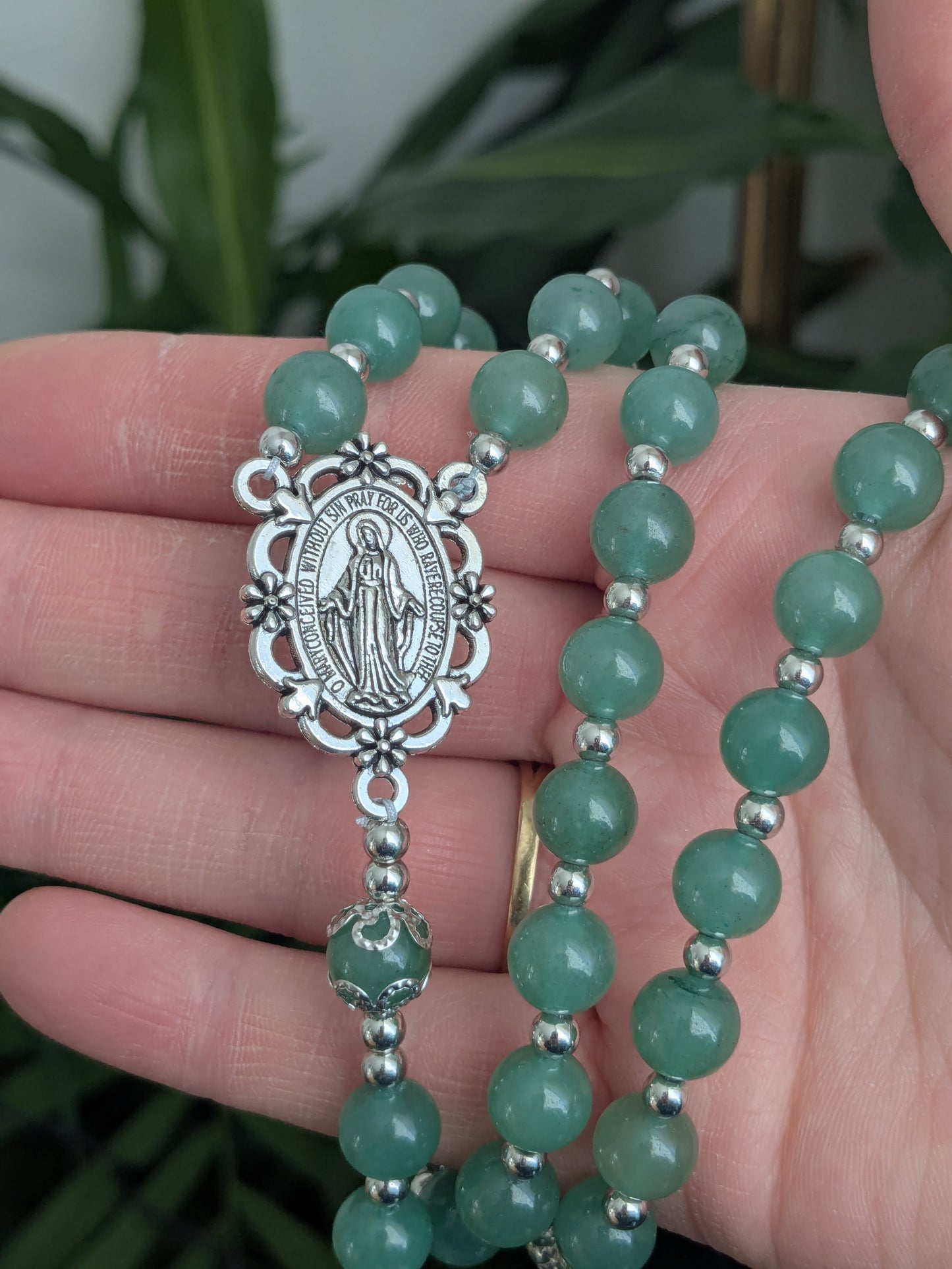 Grand chapelet en Aventurine verte