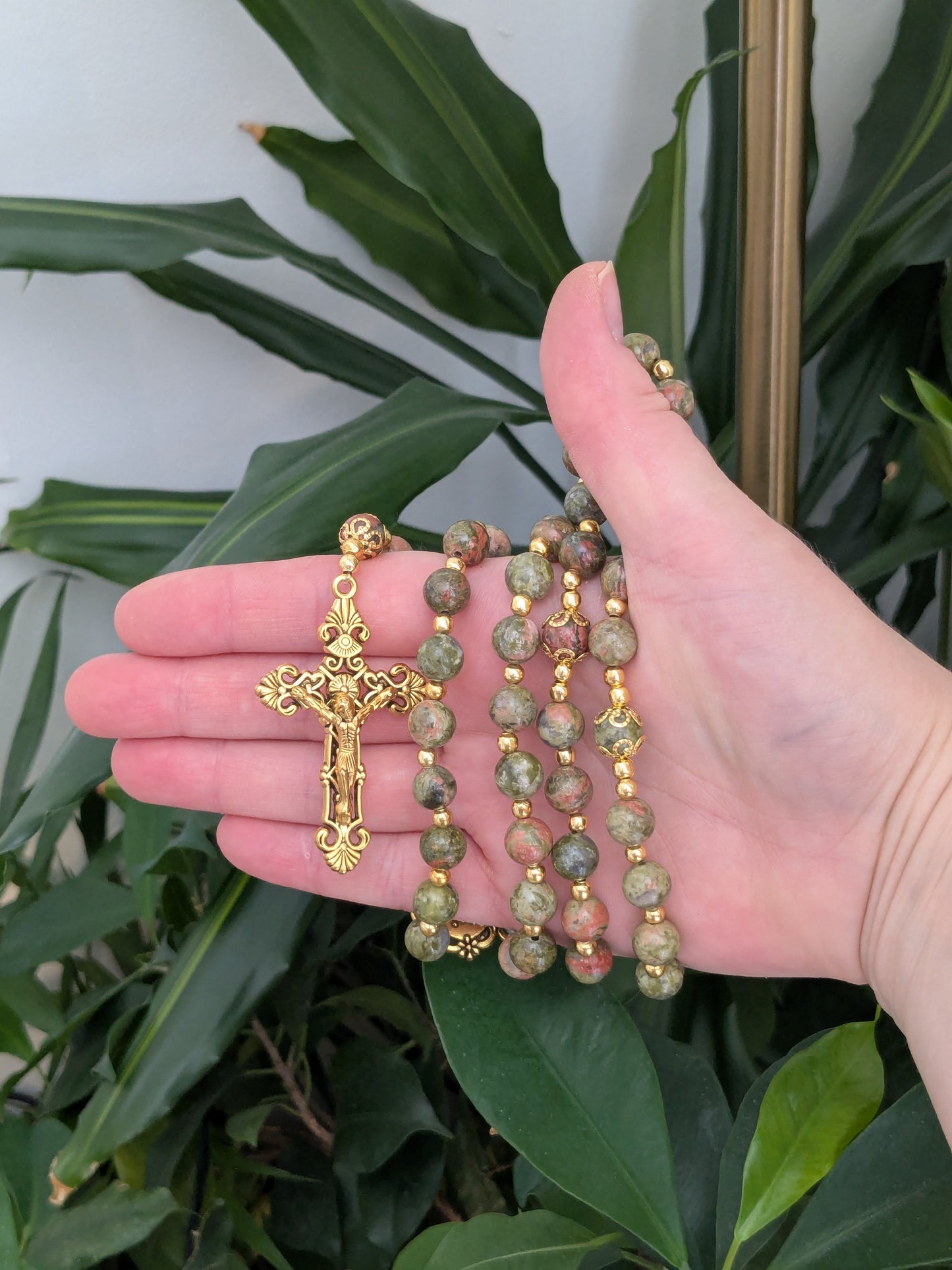 Grand Chapelet Catholique en Unakite