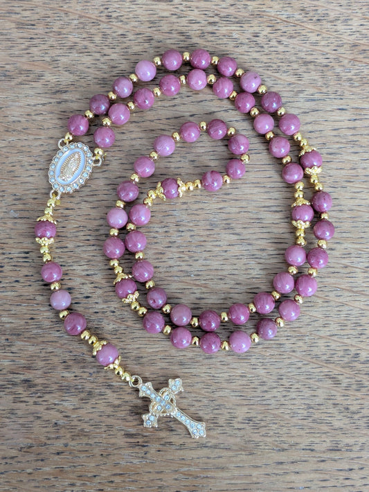 Petit chapelet en Rhodonite